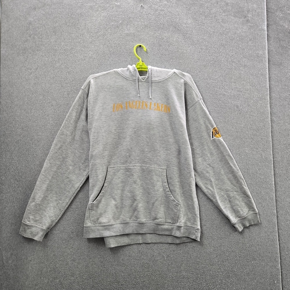 Los Angeles Lakers Men‎ Hoodie XL Gray Fleece Text Logo NBA Long Sleeve